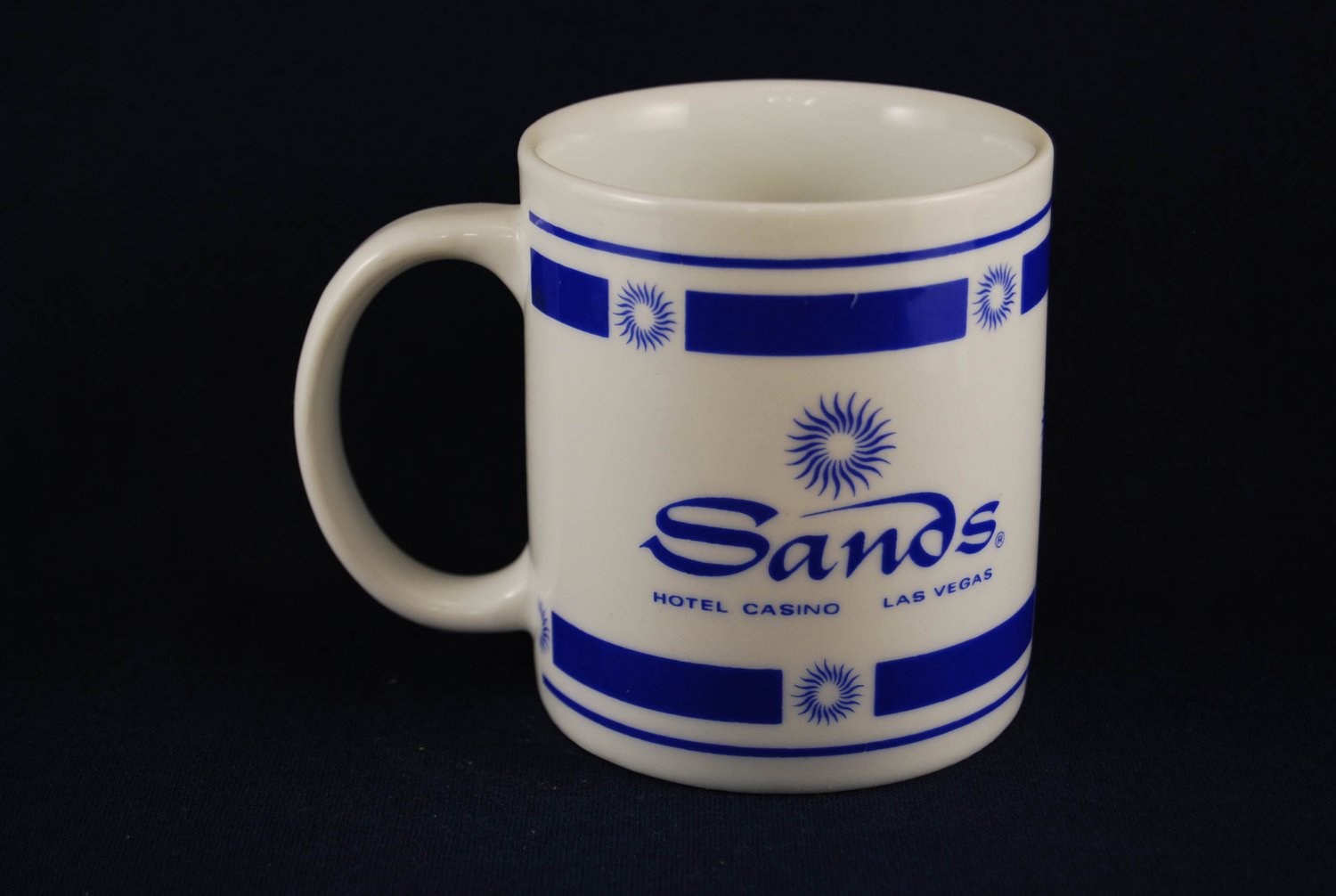 Sands White Blue Ceramic Coffee Mug Cup Hotel Casino Vegas Rat Pack ...