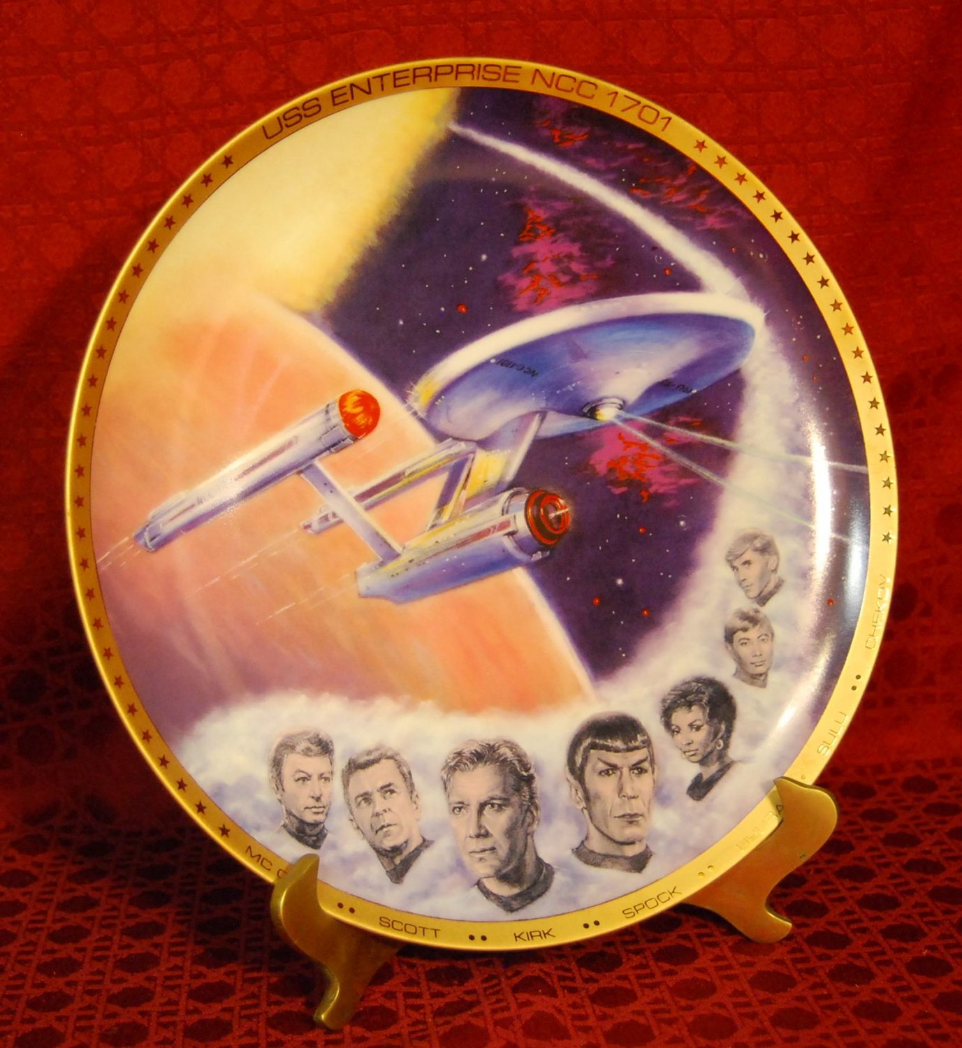 STAR TREK USS Enterprise (NCC-1701) Plate with Kirk, Spock, McCoy ...