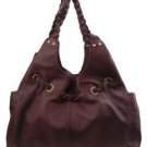 Alexandra Jordan Flat Braided Black Leather Handbag