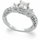 14K White Gold Diamond Bridal Engagement Ring