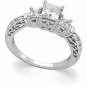 14K White Gold Diamond Bridal Engagement Ring