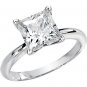 14K White or Yellow Gold Created Moissanite Solitaire Engagement Ring