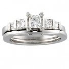14K White Gold Diamond Bridal Engagement Ring