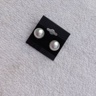 White pearl earrings