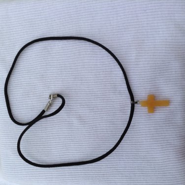 Orange Cross Necklace