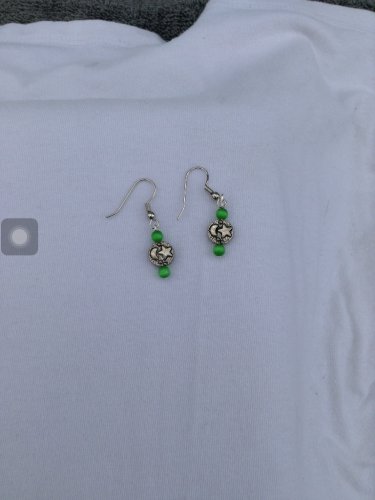 Green Moon Earrings