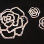 Avon Shimmering Silver Plated Flower Pin Brooch w/ Clip Earrings