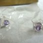 Avon Sterling Amethyst Heart Earrings - (NEW)