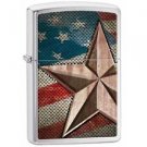 Brushed Chrome, Silver w/American Flag