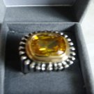 Avon Mark Silvertone Topaz Elegant Womans Ring Size 9