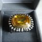 Avon Mark Silvertone Topaz Elegant Womans Ring Size 9
