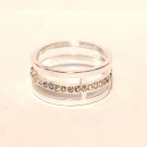 Avon Easy Essentials 3 Row Ring Silvertone Size 9