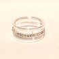 Avon Easy Essentials 3 Row Ring Silvertone Size 9