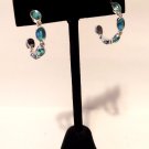 Avon BIRTHSTONE HOOP EARRINGS 1" Silver Rhinestone Pierced March