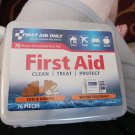 First Aid Only Everyday Essentials Kit Box w/ Medical Supplies 76 Pieces (b51)