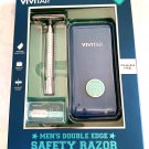 Vivitar Mens Double Edge Razor & 12 Blades Bonus Storage Case / FREE SHIPPING