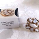 Avon Floral Clusters Cocktail Ring Size 10