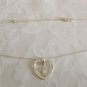 Avon Silver Plated Initial Letter G Heart Pendant Clear Rhinestones Necklace 17"
