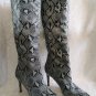 Steve Madden Kinga Blue Snake Pointed-Toe Knee High Boots SZ 7