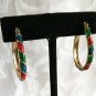 Avon Ceramic Glaze Hoop Earrings Multi Colored
