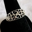 Avon Sterling Silver Open Work Ring Size 8