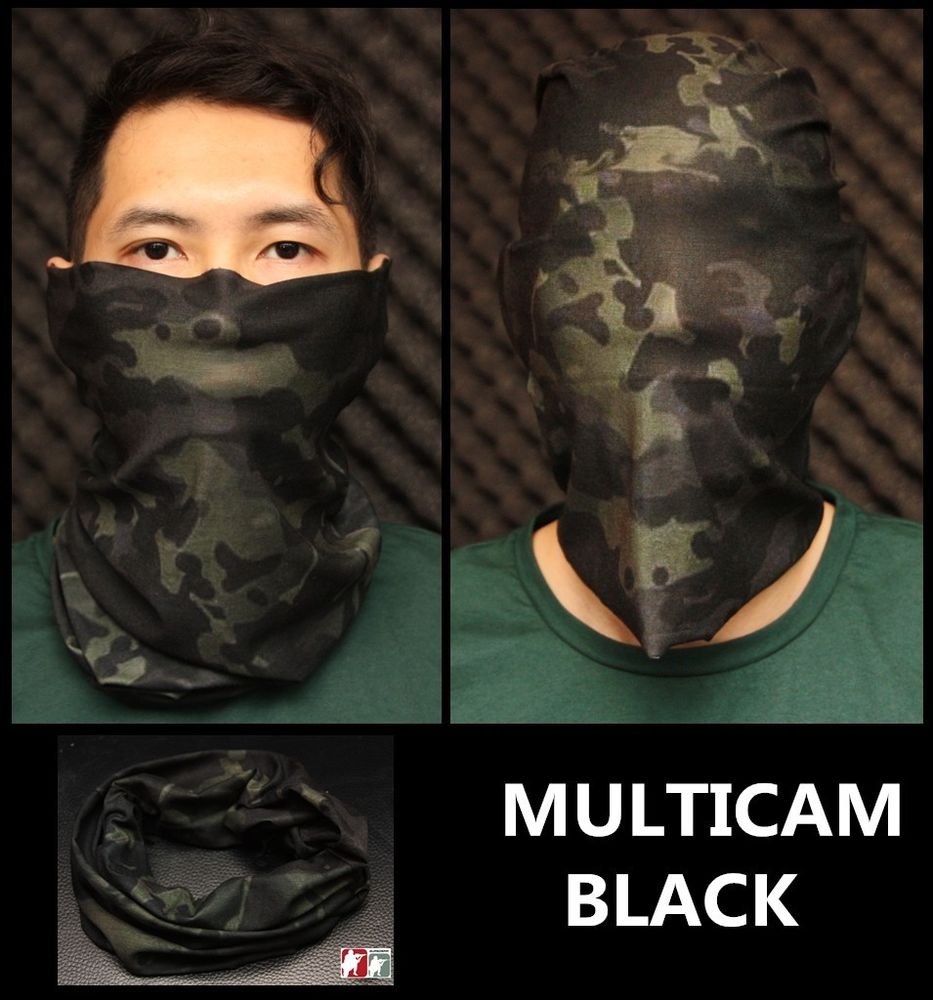 MULTICAM BLACK SWAT Face Mask Multi Headwear Tube Balaclava Neck Gaiter