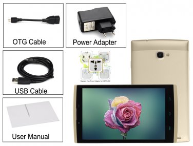7 Inch 3G Tablet - Android 4.4 OS, MTK8382 Quad Core  OTG, 8GB (Champagne)