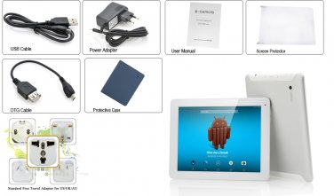 E-Ceros Revolution Android 4.4 KitKat Tablet,Quad Core 1.6 GHz CPU, 2GB Ram (White)