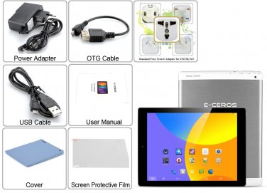 9.7 Inch E-Ceros Revolution 2 Tablet PC -Quad Core, 2GB RAM, 32GB, 2048x1576 (Black)