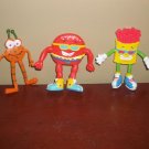 Lot of 3 JACK IN THE BOX RESTAURANT  BENDABLE 4" FIGURES