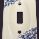 Vintage Blue & White Porcelain Switch Plate Floral