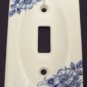 Vintage Blue & White Porcelain Switch Plate Floral