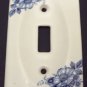 Vintage Blue & White Porcelain Switch Plate Floral