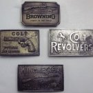Lot of 4 Vintage Browning, Colt and Winchester Belt Buckles FREE SHIPPING!!