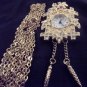 Lindenwold Cuckoo Clock Ladies Watch Pendant brooch pin Clear Rhinestone