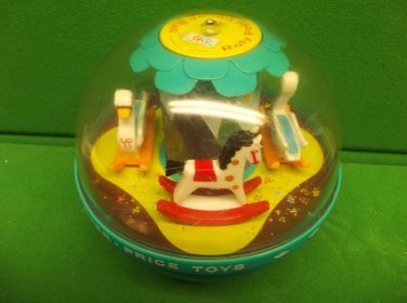 Fisher Price Vintage 1966 Roly Poly Baby Toy Chime Ball #165 Swan Rocking Horse