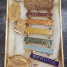 Vtg Masonic Order of Rainbow Merit Bar Pin 7 Service Bars Pot of Gold 4 Xtras