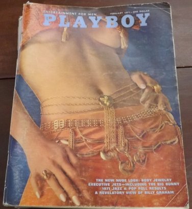 Vintage Playboy Back Issue February 1971 Missing Centerfold