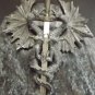 17" Twin Dragons Display Holding Excalibur Sword Fantasy Blade Dagger