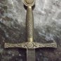 17" Twin Dragons Display Holding Excalibur Sword Fantasy Blade Dagger