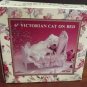 Vintage 6" Victorian Cat On Bed Figurine