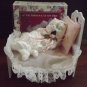 Vintage 6" Victorian Cat On Bed Figurine