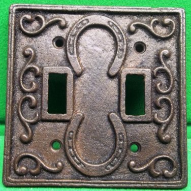 Rustic Metal Horseshoe Light Switch Plate Cover Western