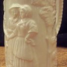 6" German Beer Stein Raised Scene Gold Paint Glazed