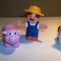 4 unmarked Hard Plastic Barnyard Characters. Farmer, Pig, Horse, Sheep & Cow
