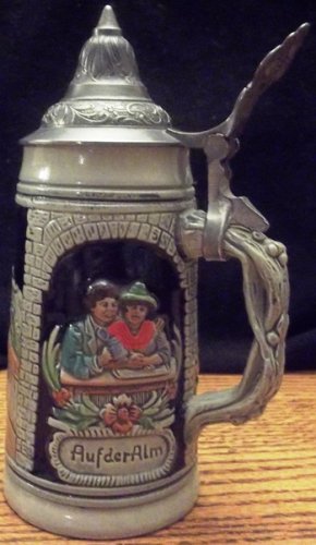 VINTAGE GERMAN BEER STEIN WITH LID, LIDDED STEIN , WESTERN GERMANY