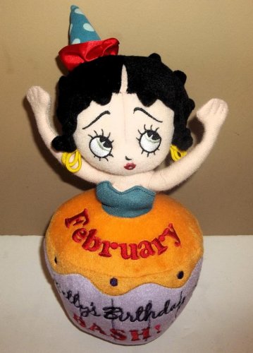 Betty Boop Betty's Birthday Bash FEBRUARY Plush Stuffed Doll Cake Cupcake 11"
