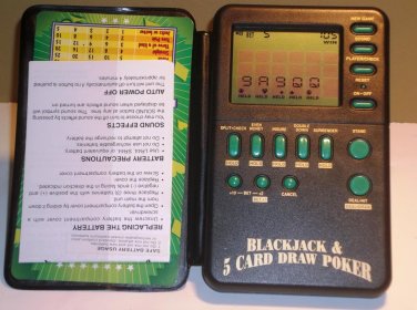 Electronic Blackjack & 5 Card Draw Casino Video Poker Pocket Game