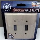 GE 2 Toggle Switch Wall Plate, Unfinished Solid Oak - 51585 Stain Or Paint