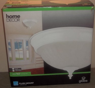 HOME DECOR GLOBE Ceiling Light Fixture Frosted White Glass Shade 11&acirc;�� Flush Mount